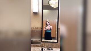 It’s Tuesday so I’ve gotta show you my tits, even in a public restroom