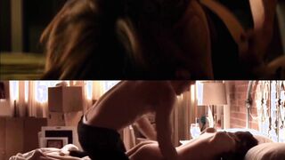 Dakota Johnson- identical Fifty Shades Of Grey vs Fifty Shades Of Darker “flip” scenes