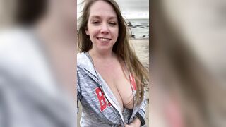 Just my boobs. At the beach. Beach boobs.