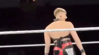Here's Rhea slapping her own ass. Hopefully someone has a higher quality version of this