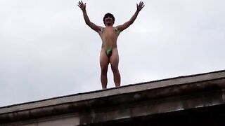 Mankini dance on roof