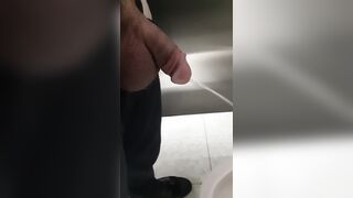 Loud pee at work with a chub on.