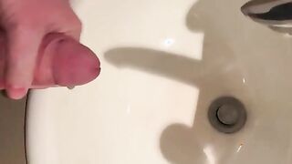 Shooting my shot in the work bathroom sink