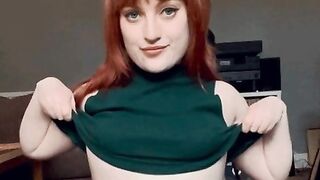 Redhead titty drop in green top (OC)