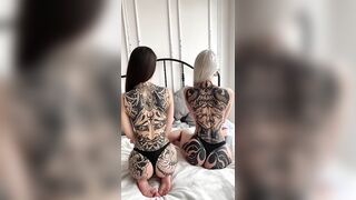A pair of great backpieces by ⓒ Nos Tattoos in Russia.