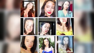 CUMPILATION! 9 cumshots just for this Asian beauty! Who made the best tribute?