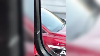 Girl caught playing with herself while driving