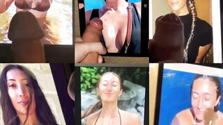 CUMPILATION on this french beauty! 6 cumshots just for her! Who made the best tribute?