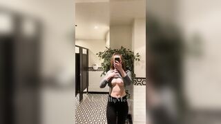 Showing you my boobs in the public bathroom