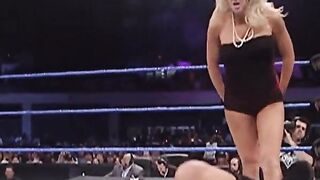 Jillian Hall adjusts herself