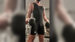 Adidas singlet in action