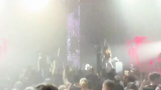Random girl climbs the DJ's stand, gets topless and dances for the crowd. Wish there was a clearer video tho