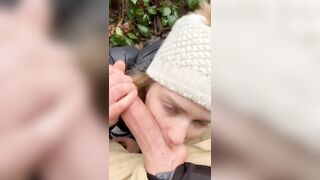 Blowing him off in the woods