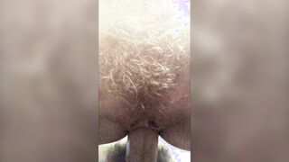Taking my Wife’s Meaty Pussy (Full view of her Wild Blonde Hairy Bush). My kik: mybhb
